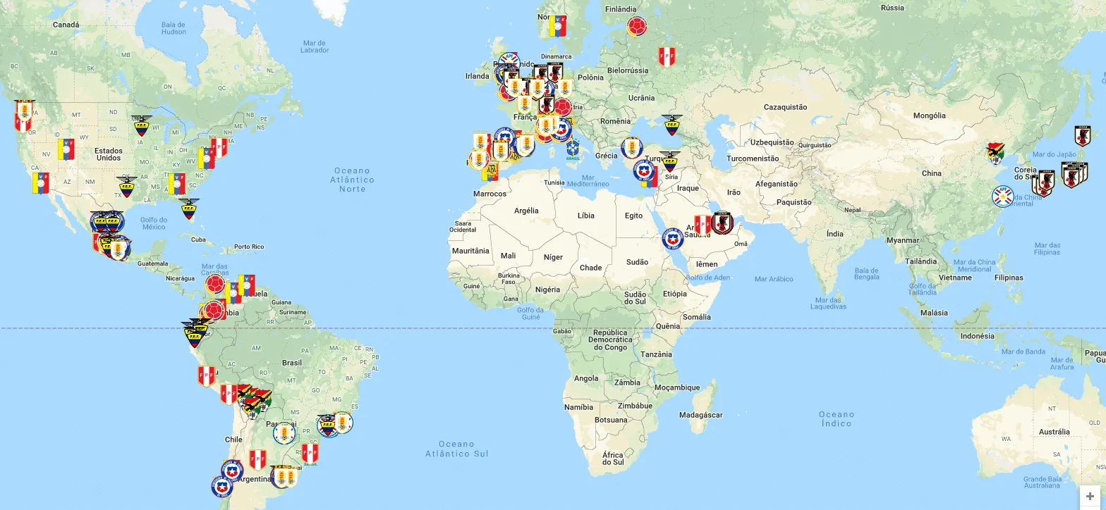 Um mapa interativo com todos os 276 jogadores que disputar&atilde;o a Copa Am&eacute;rica 2019