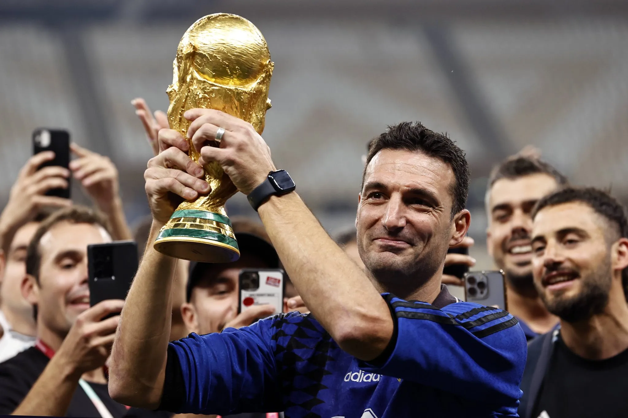 Lionel Scaloni ap&oacute;s conquista da Copa do Mundo em 2018 (Foto: IMAGO / ANP)