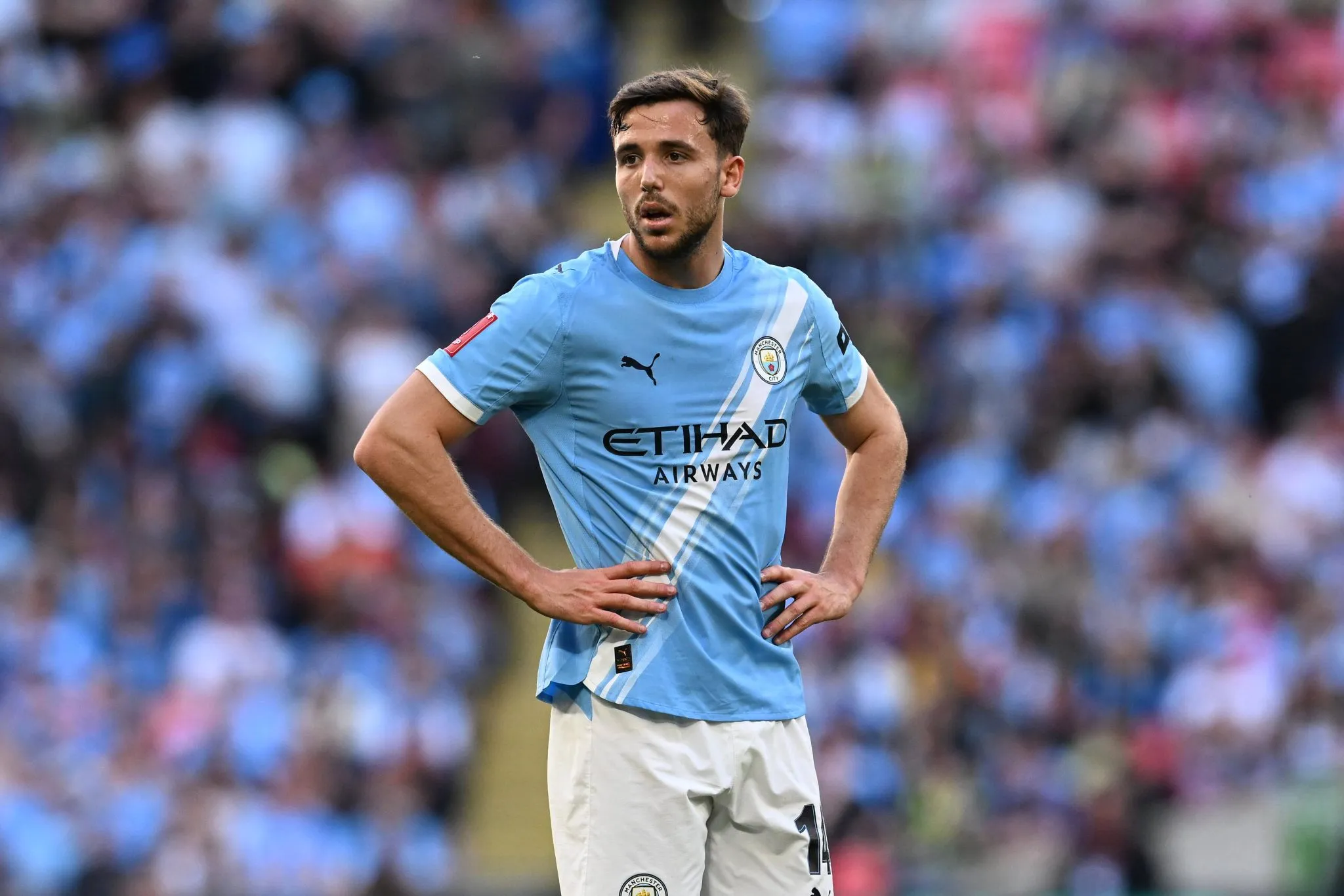 Nico Gonz&aacute;lez em a&ccedil;&atilde;o pelo Manchester City