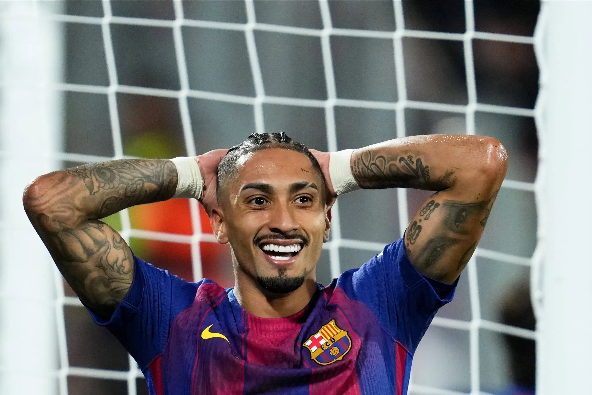Raphinha em jogo do Barcelona