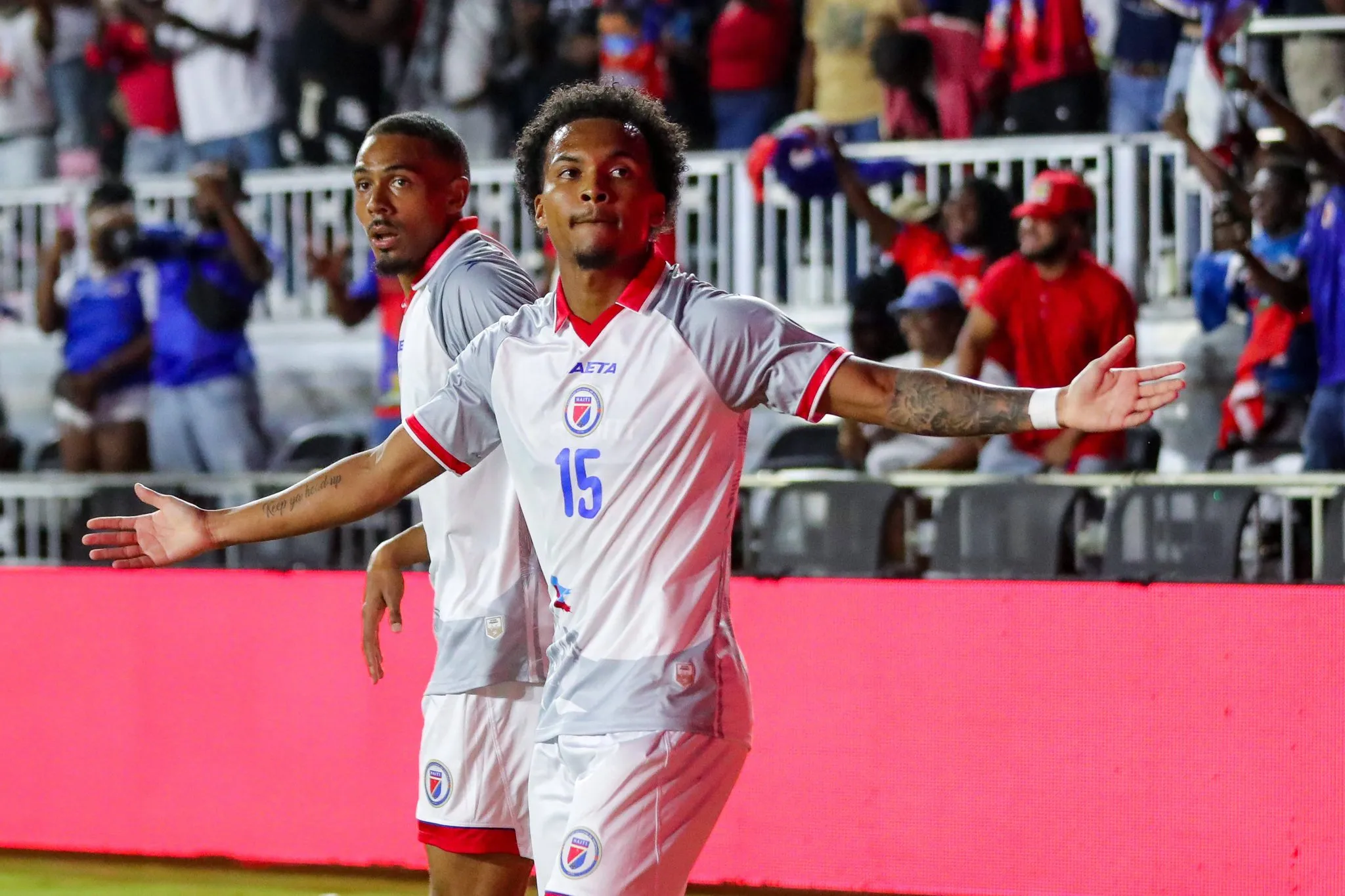 Ruben Providence comemora gol do Haiti em amistoso (Foto: IMAGO / Icon Sportswire)