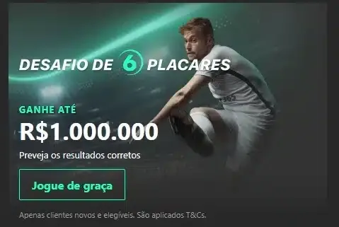 Captura de tela do Desafio de 6 Placares da Bet365