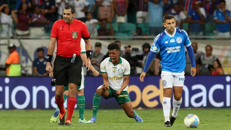 Vanderlan comemora gol do Palmeiras de Flaco L&oacute;pez, que contou com assist&ecirc;ncia dele
