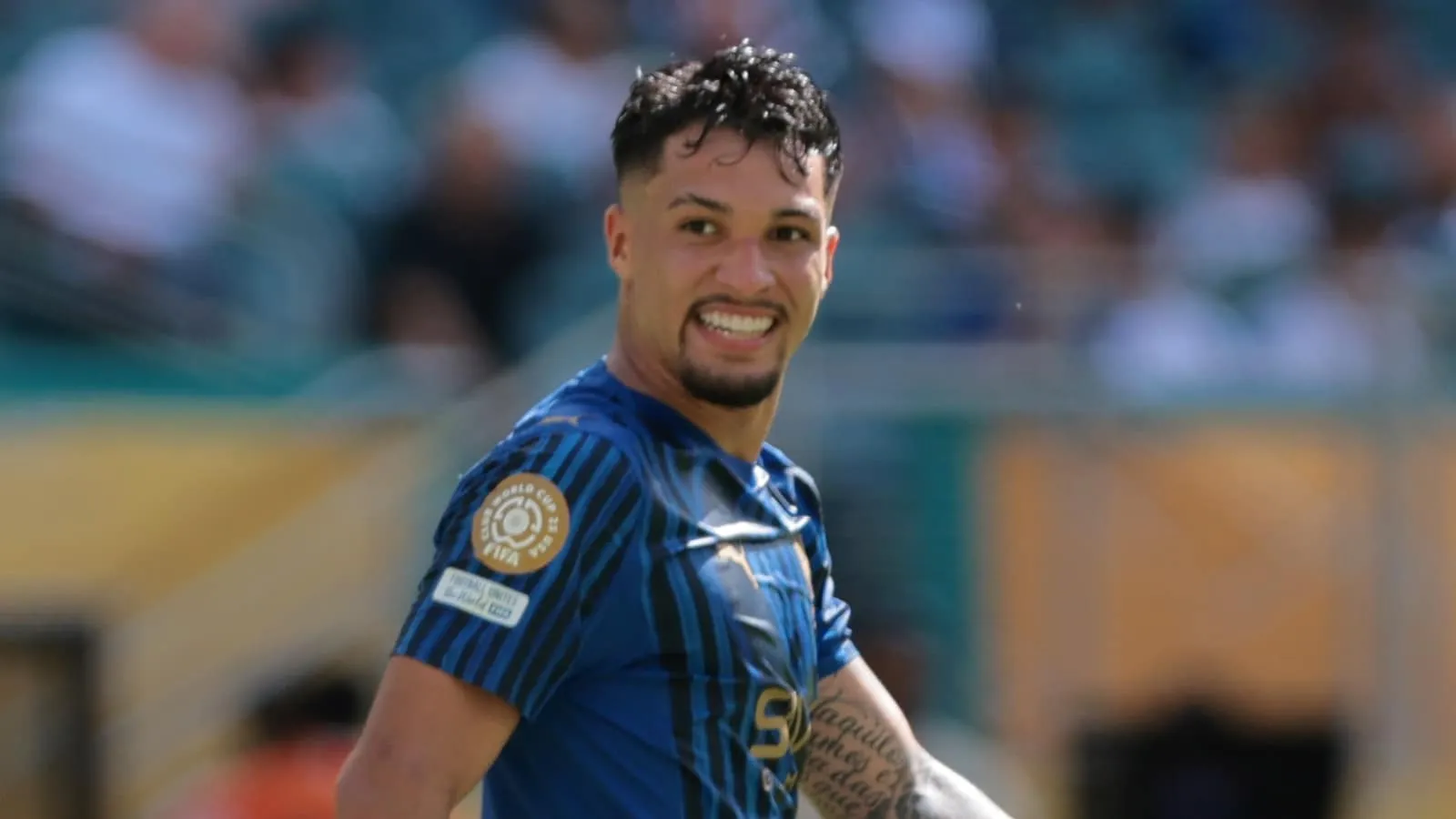Marcos Leonardo em campo no Mundial de Clubes