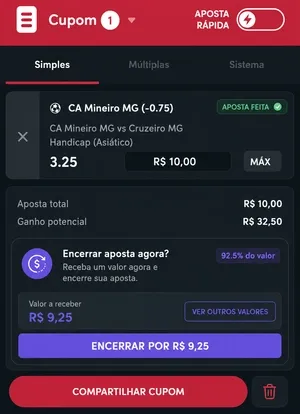 Apostas em handicap com cash out parcial dispon&iacute;vel na Blaze
