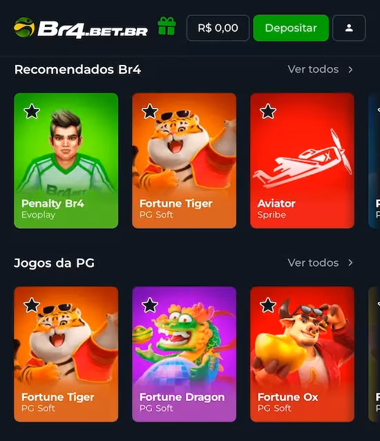 Plataforma Br4bet tem mais de 500 jogos de cassino
