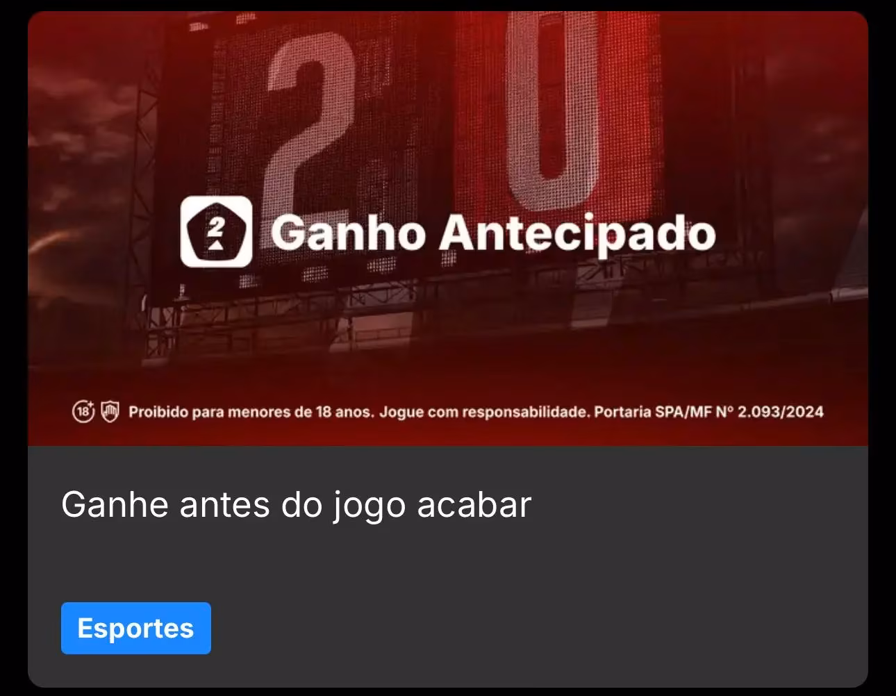 Tela da KTO mostrando pagamento antecipado em apostas 1x2 durante partidas de futebol