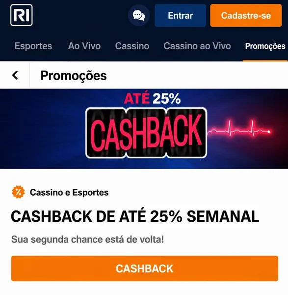 O cashback semanal da Rivalo oferece at&eacute; 25% para jogadores VIP