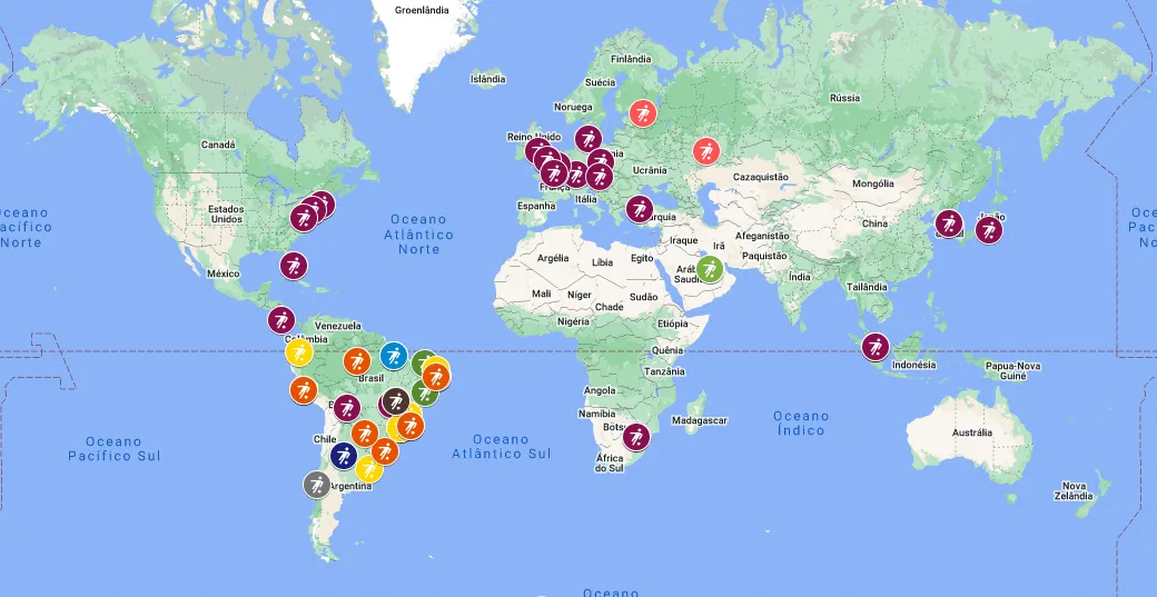 Um mapa interativo com todos os 79 gols do recorde de Neymar pela Sele&ccedil;&atilde;o