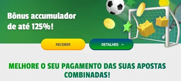 Banner com a oferta de b&ocirc;nus acumulador de apostas m&uacute;ltiplas na Brazino777