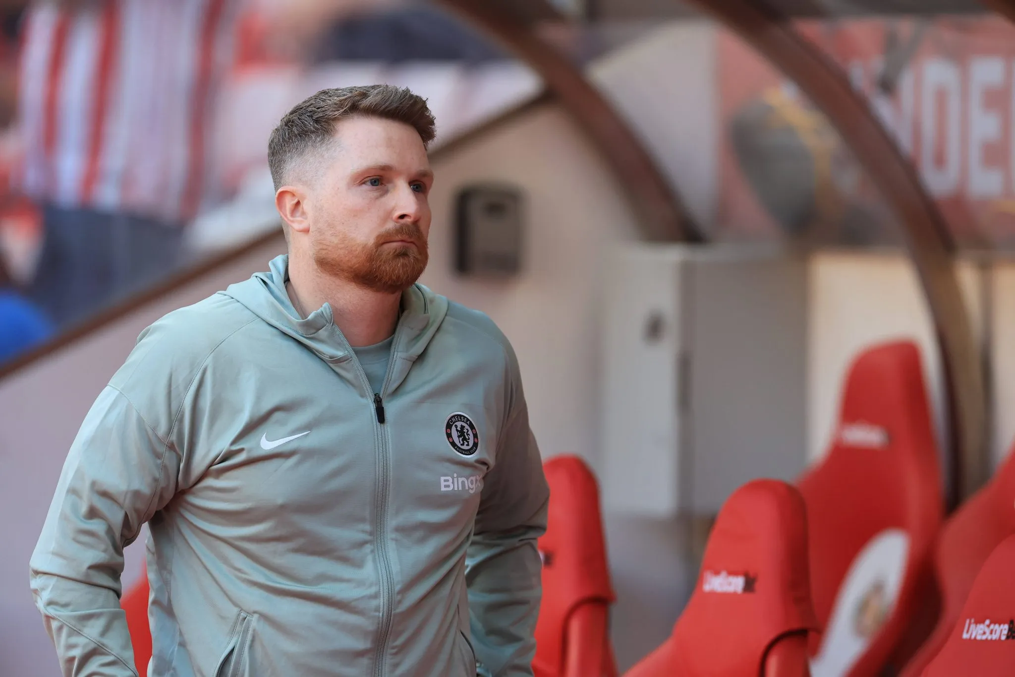 Calum McFarlane como t&eacute;cnico interino do Chelsea (Foto: Imago/Focus Images)