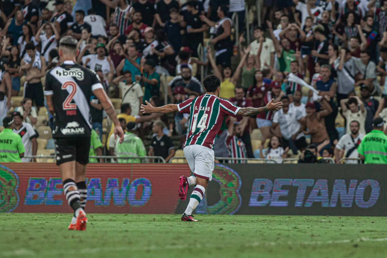 Germ&aacute;n Cano fez um gol do meio-campo na vit&oacute;ria do Fluminense sobre o Vasco no Campeonato Carioca de 2023 (Foto: Marcelo Gon&ccedil;alves/Fluminense FC)