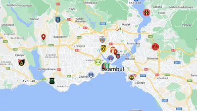 Um pouco da hist&oacute;ria do futebol em Istambul e um mapa com os clubes da cidade que j&aacute; disputaram o Campeonato Turco