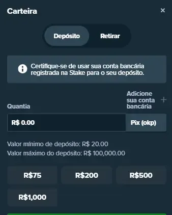 Como depositar na Stake em Abril 2026: aposte r&aacute;pido com o Pix