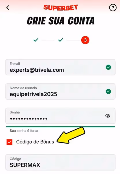 C&oacute;digo de b&ocirc;nus Superbet 2026: use SUPERTRV