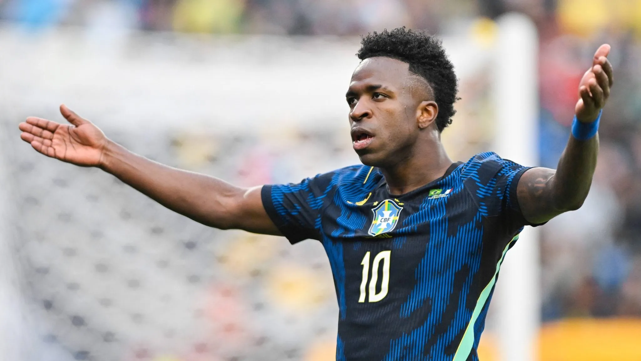 Vinicius Jr. durante Brasil x Fran&ccedil;a (Foto: Imago/Sports Press Photo)