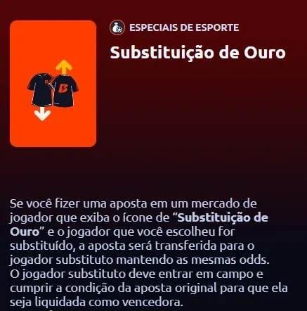 Detalhes sobre como funciona o recurso "Substitui&ccedil;&atilde;o de Ouro", da Betano