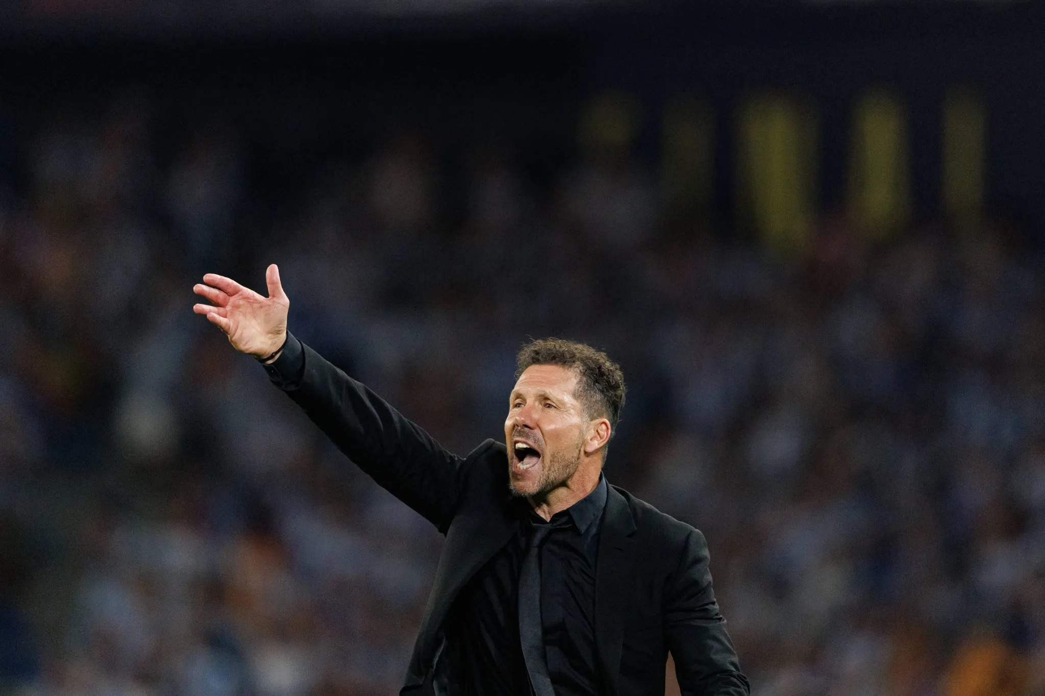 Simeone durante jogo do Atl&eacute;tico de Madrid