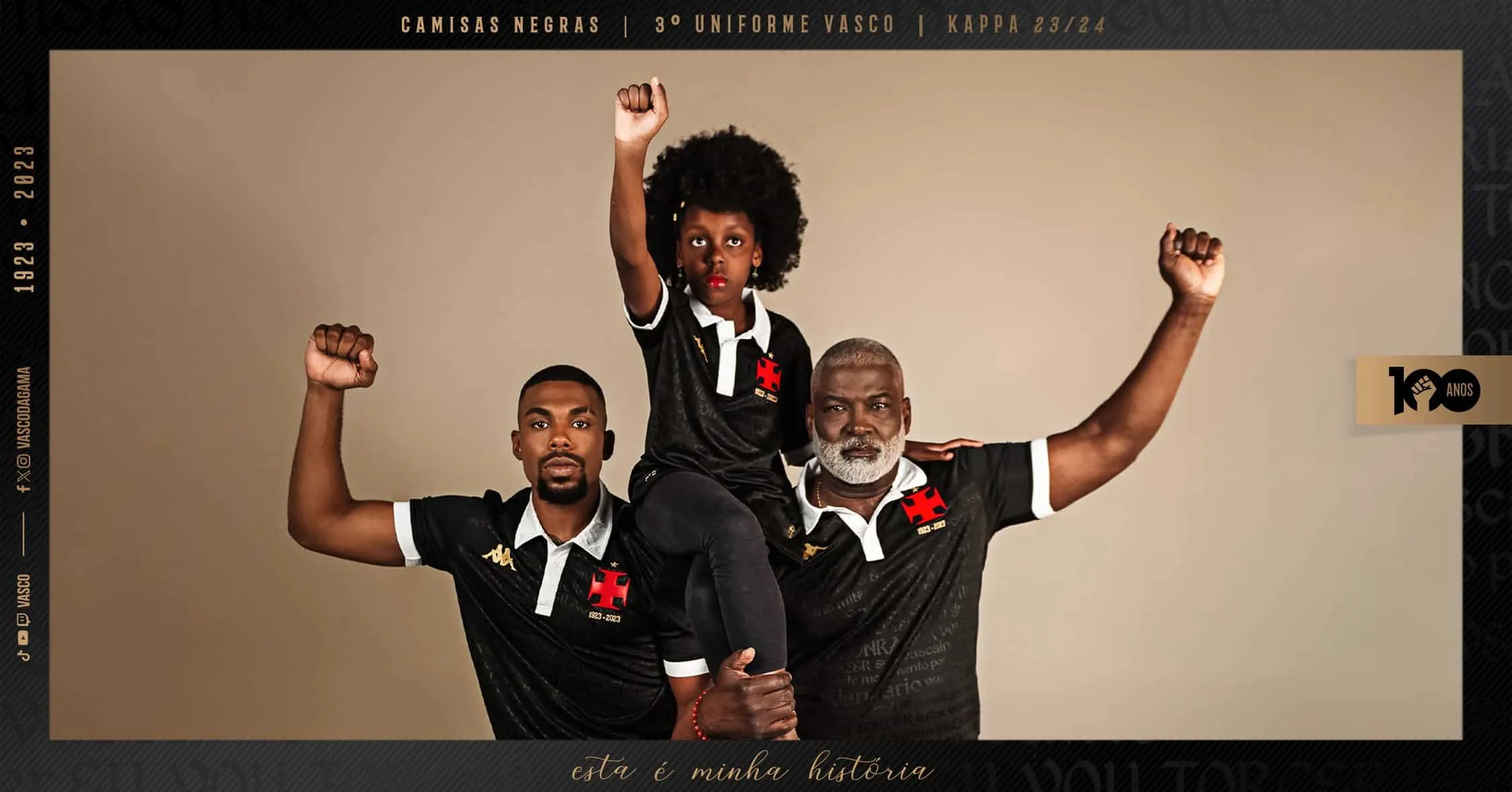 Vasco faz linda homenagem ao centen&aacute;rio dos Camisas Negras com novo terceiro uniforme