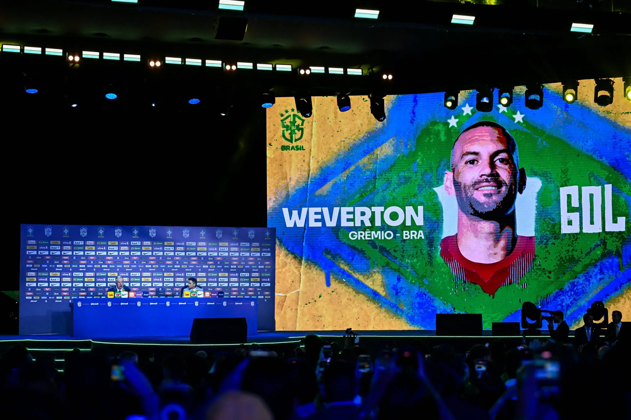 Momento em que Weverton &eacute; anunciado por Ancelotti para a Copa do Mundo