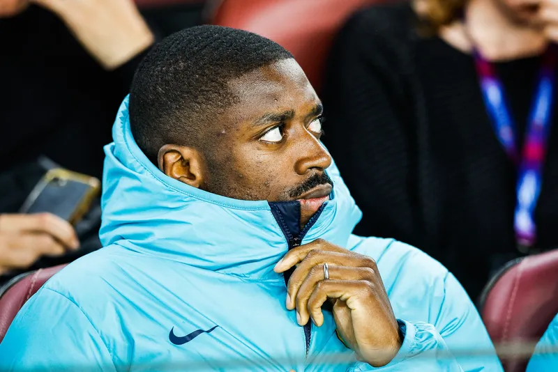 Dembel&eacute; pelo Barcelona, em abril de 2023. Foto: Icon Sport