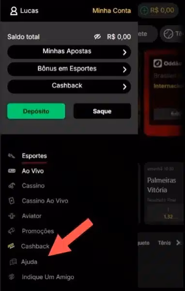 Captura de tela com a p&aacute;gina de acesso do suporte da KTO Brasil