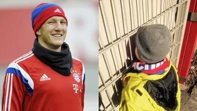Quem nunca? Garotinho ganhou cafun&eacute; de Schweinsteiger e n&atilde;o quis mais lavar o cabelo
