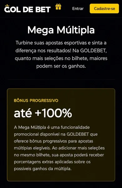 Mega M&uacute;ltipla, promo&ccedil;&atilde;o da Goldebet