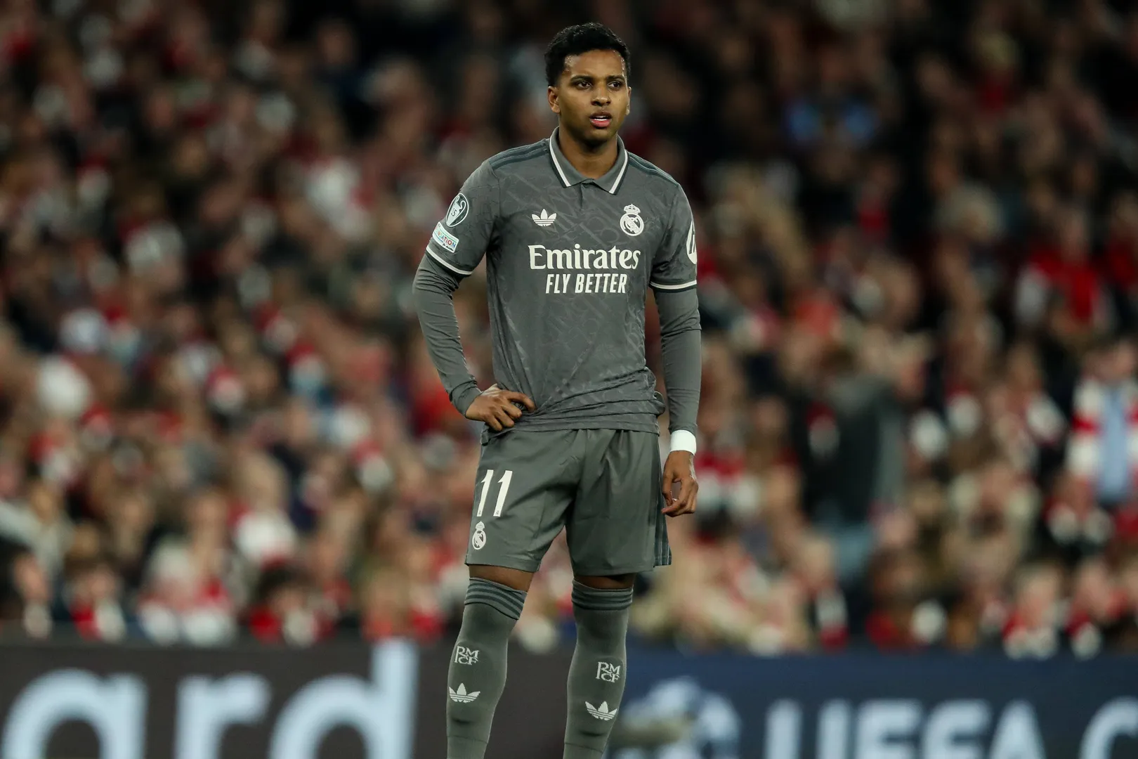 Rodrygo durante jogo do Real Madrid