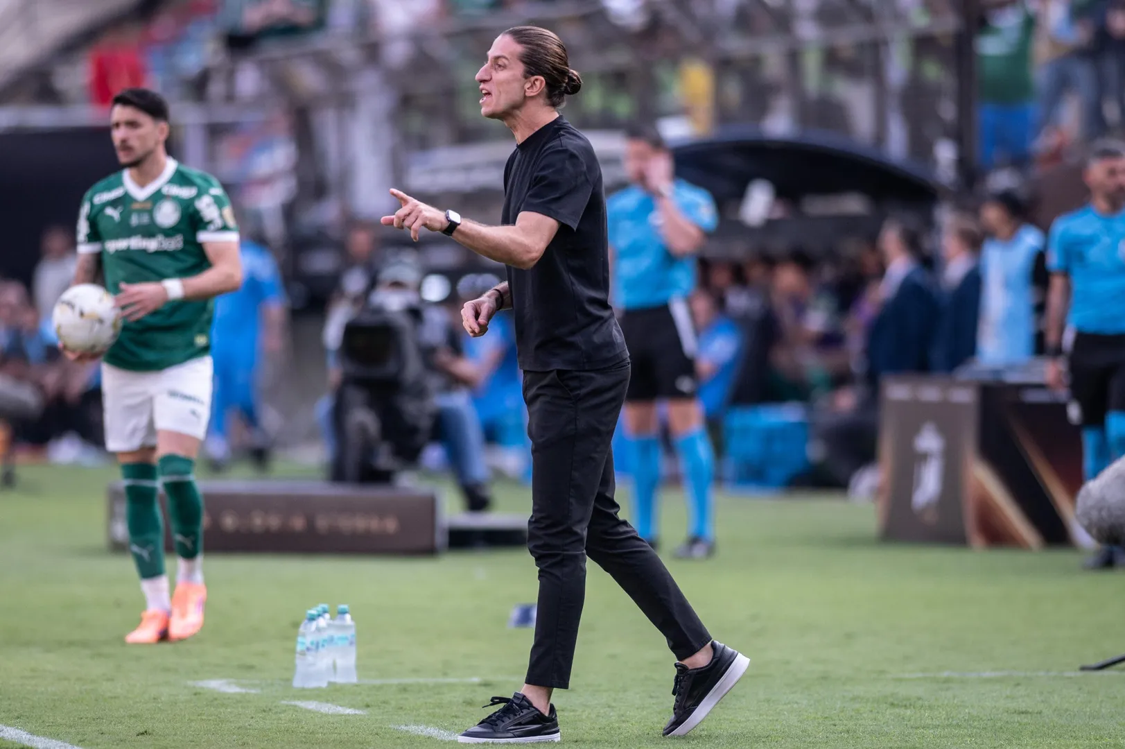 Filipe Lu&iacute;s durante a final da Libertadores entre Palmeiras e Flamengo