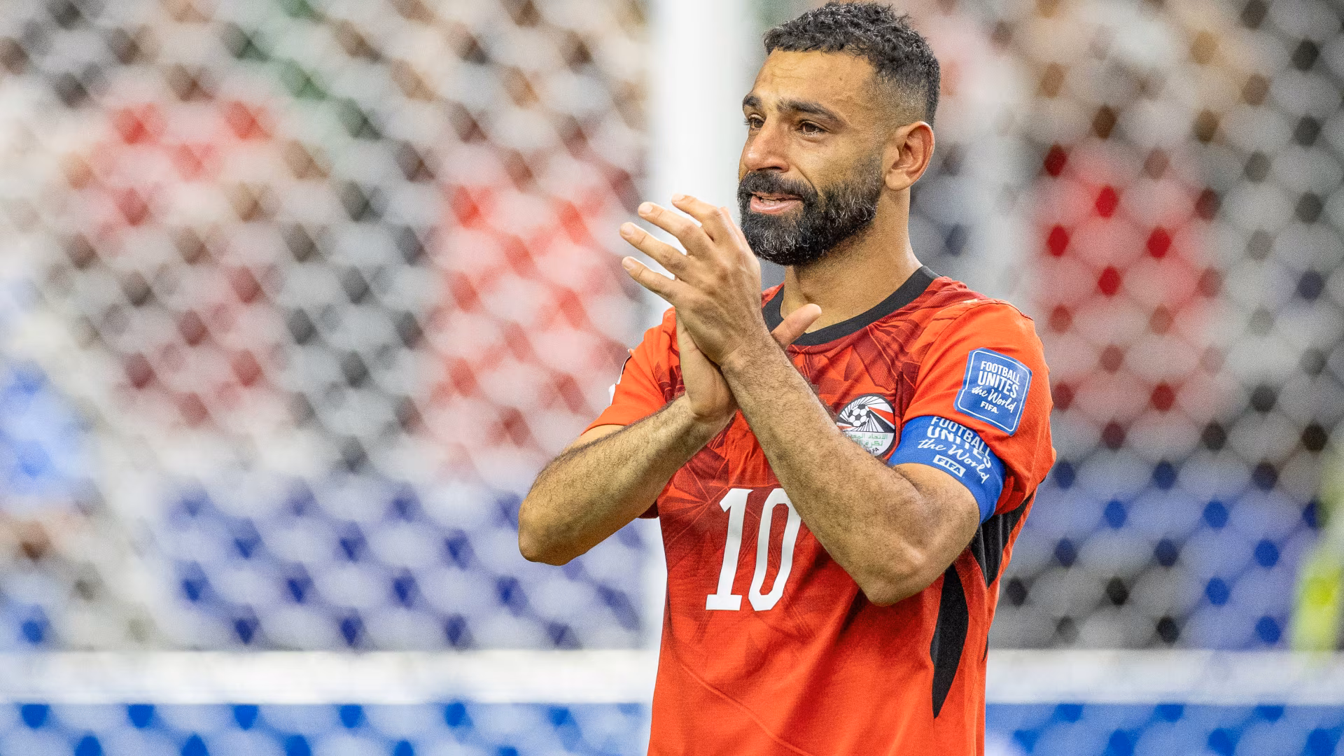 Mohamed Salah, do Egito, durante a partida entre Austr&aacute;lia e Egito pela Copa do Mundo FIFA 2026, no AT&T Stadium, em Dallas, nos Estados Unidos, em 3 de julho de 2026.