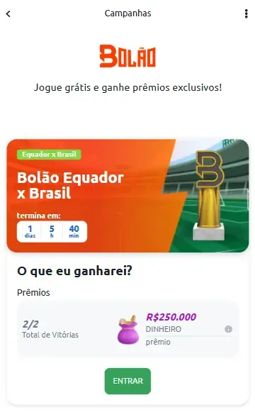 Captura de tela da p&aacute;gina de Bol&atilde;o da Betano