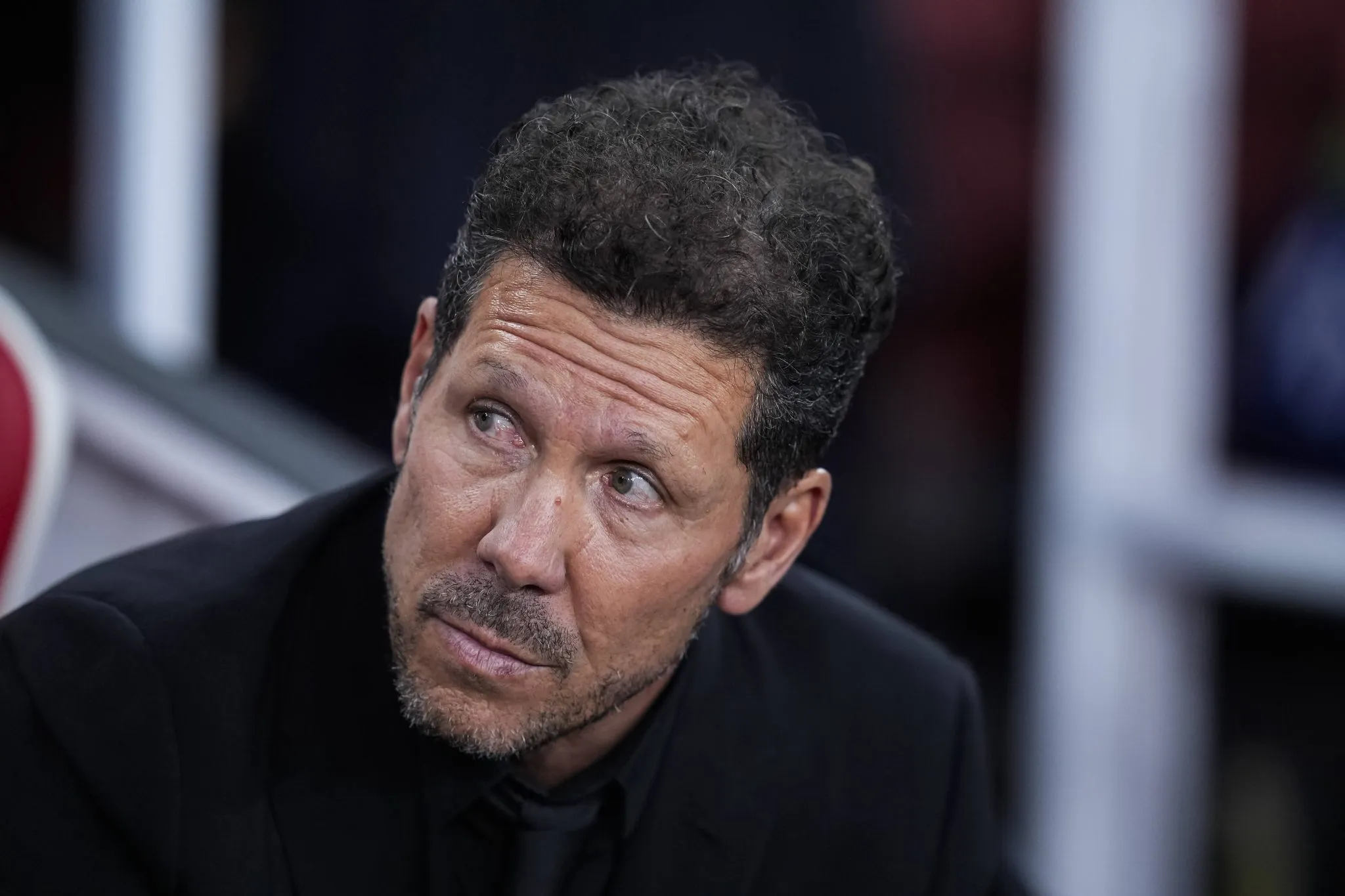 Diego Simeone durante Arsenal x Atl&eacute;tico de Madrid 