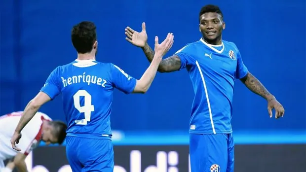 Angelo Henr&iacute;quez e Junior Fernandes, do Dinamo Zagreb