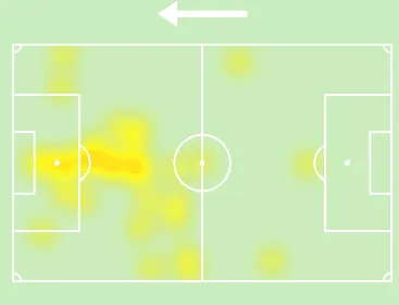 Mapa de calor de Vitor Roque contra o Fluminense (Foto: Reprodu&ccedil;&atilde;o)