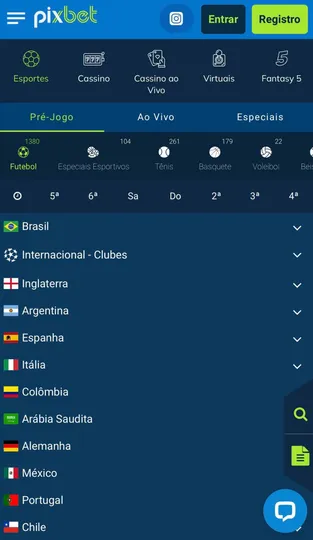 pixbet futebol