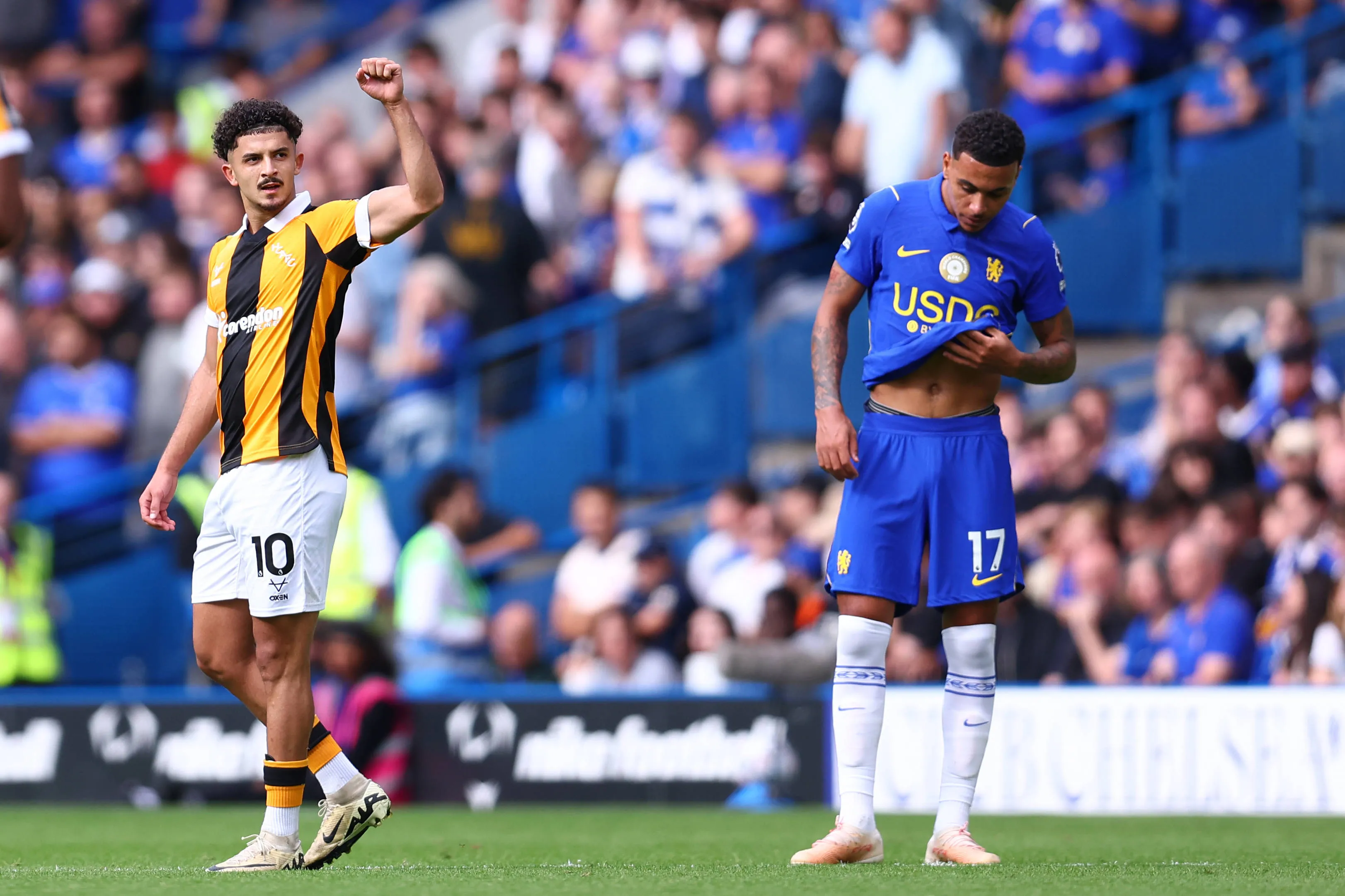 Mohamed Belloumi comemora gol do Hull City sobre o Chelsea (Foto: Imago/Sportimage)