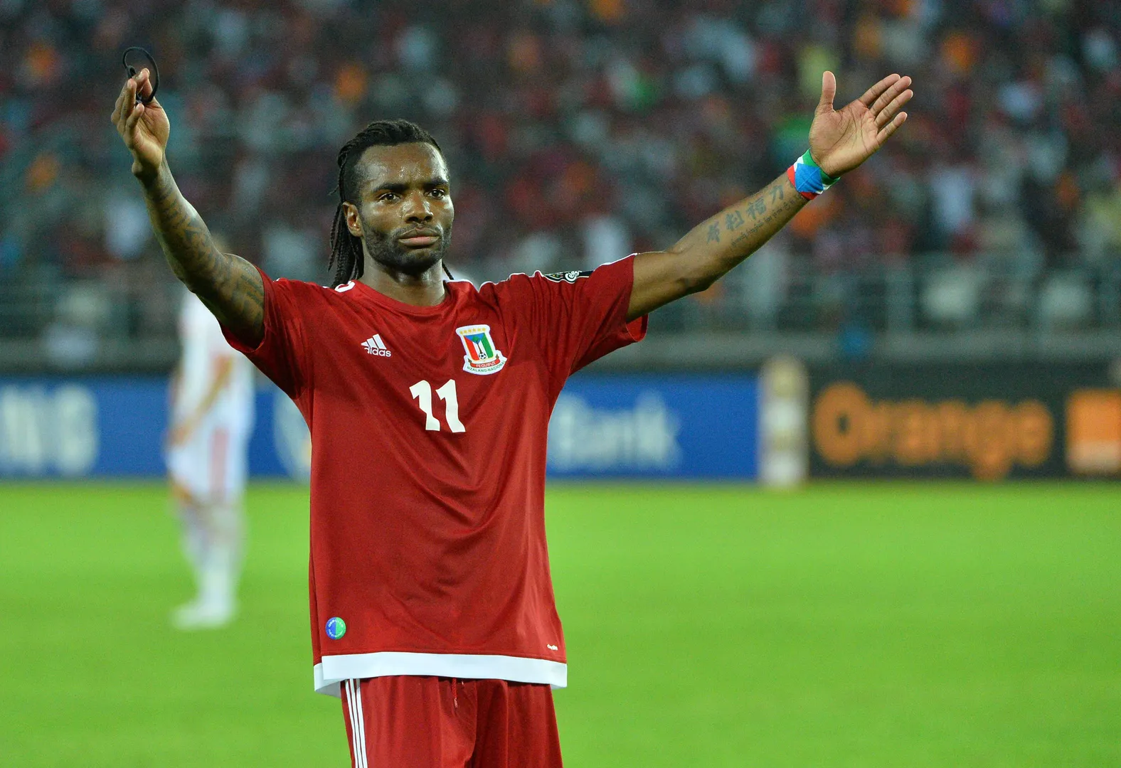 Javier Balboa em atua&ccedil;&atilde;o pela sele&ccedil;&atilde;o de Guin&eacute; Equatorial (Foto: IMAGO)