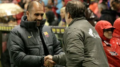 Guardiola: &ldquo;Para mim, Bielsa &eacute; o melhor t&eacute;cnico do mundo. Estou ansioso para v&ecirc;-lo no Lille&rdquo;