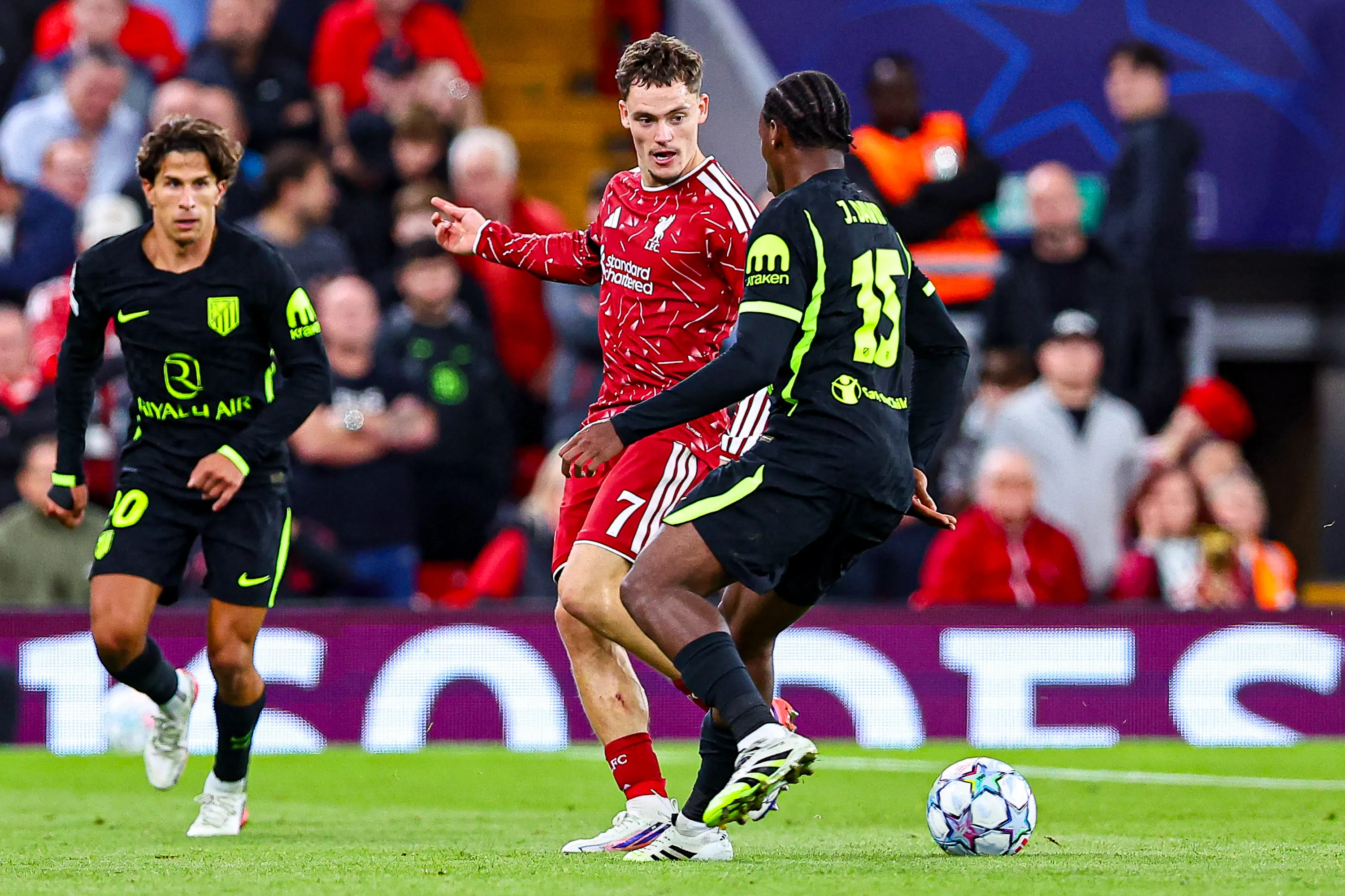 Wirtz durante Liverpool x Atl&eacute;tico de Madrid