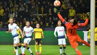 As escassas chances do Dortmund terminaram nas m&atilde;os de Lloris e nos p&eacute;s de Kane