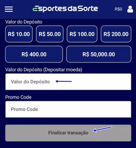 Passo 5 do cadastro na Esportes da Sorte