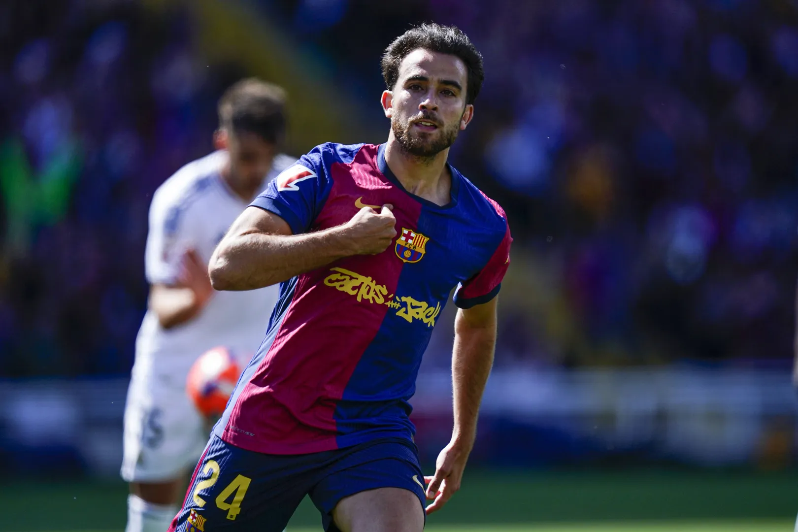 Eric Garc&iacute;a comemora gol do Barcelona