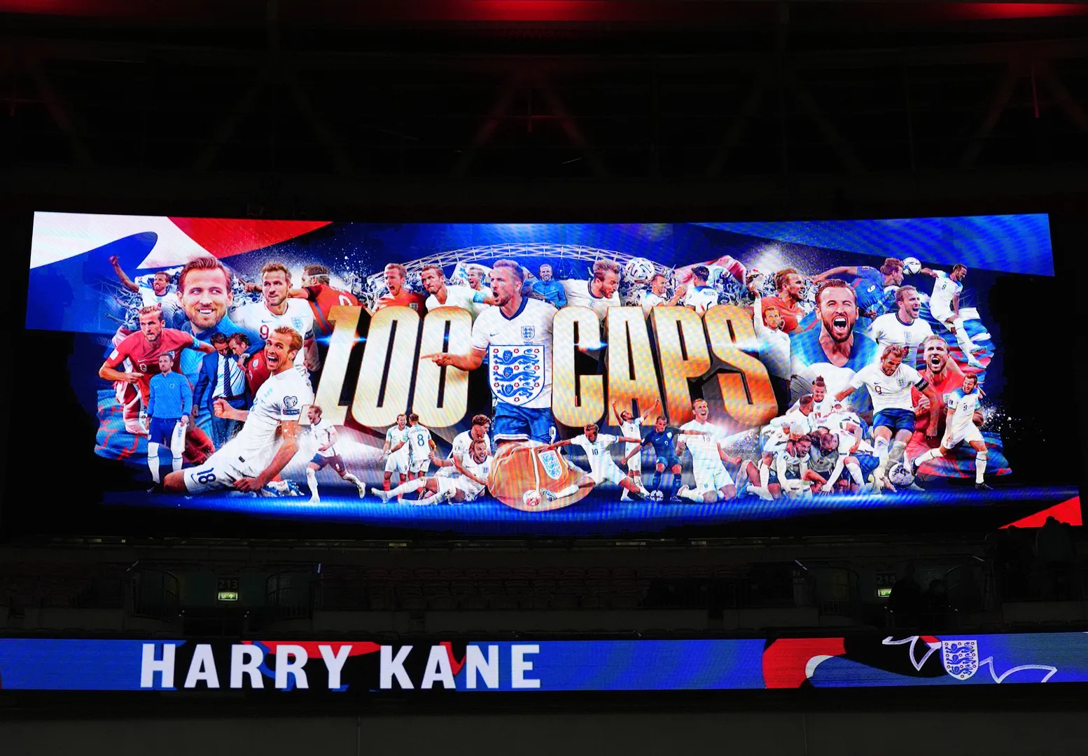 Foto: (Imago) - Harry Kane foi celebrado pela Inglaterra em Wembley