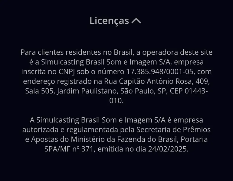 Detalhes sobre a licen&ccedil;a da Betsson no Brasil, via Secretaria de Pr&ecirc;mios e Apostas (SPA)/MF)
