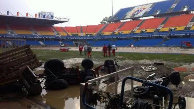 Sul da Fran&ccedil;a sofre com tempestade, e est&aacute;dio do Montpellier fica devastado