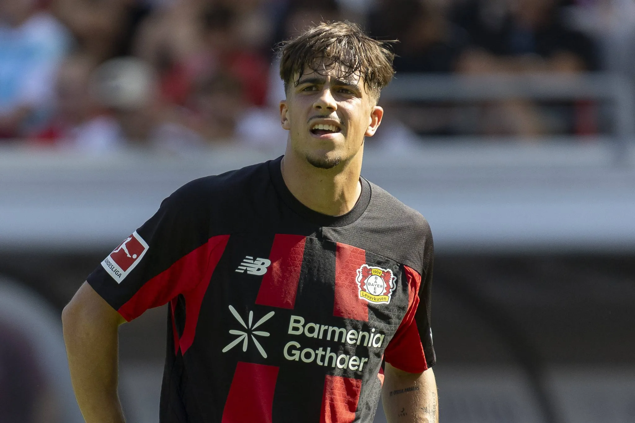 Afonso Moreira, novo reforço do Bayer Leverkusen, em amistoso