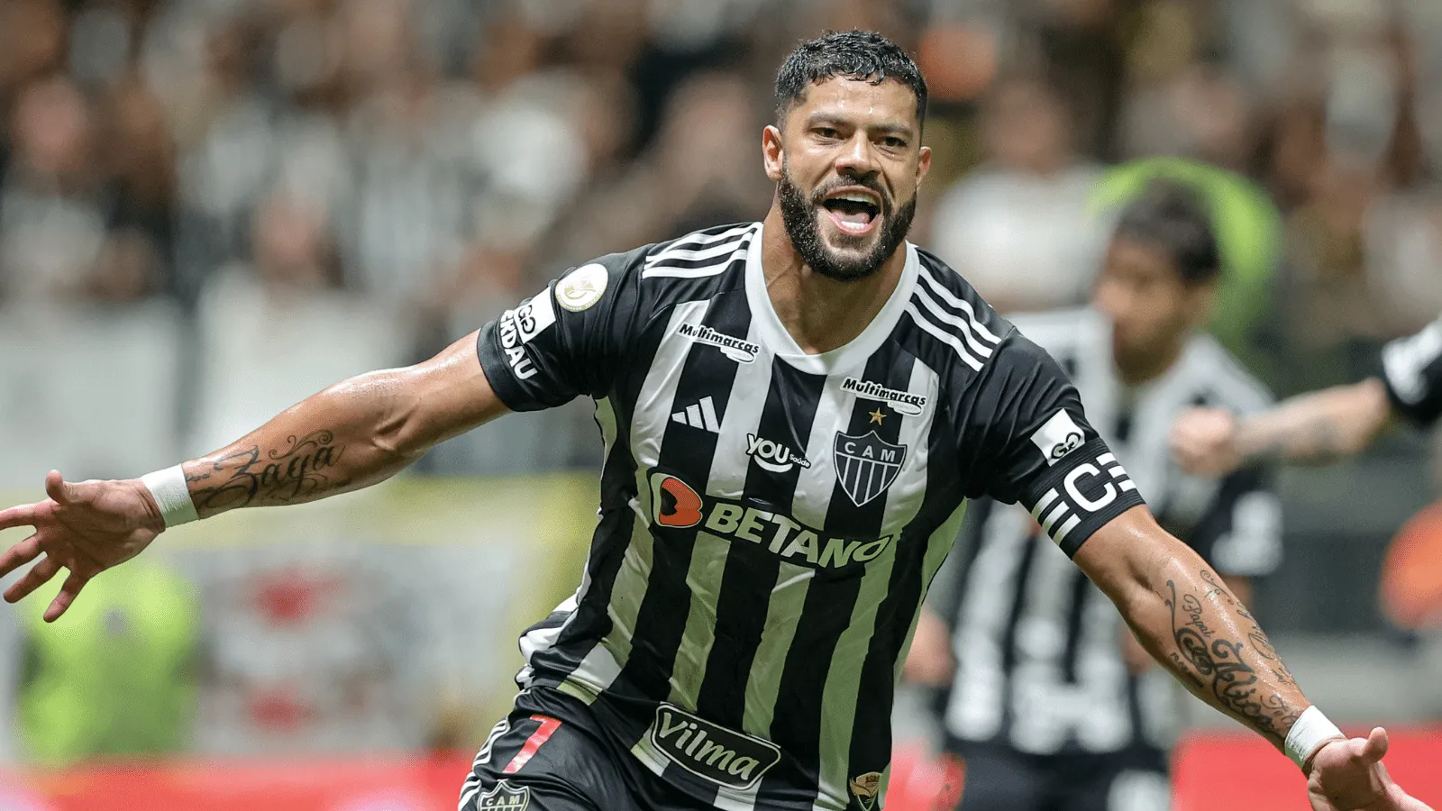 Hulk celebra um de seus v&aacute;rios gols pelo Atl&eacute;tico