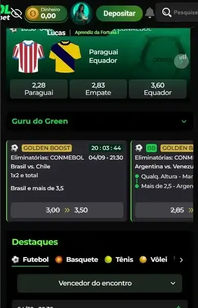 Captura de tela da p&aacute;gina inicial da Pagolbet