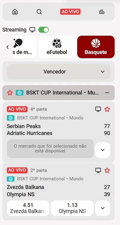 Live streaming da Bateubet